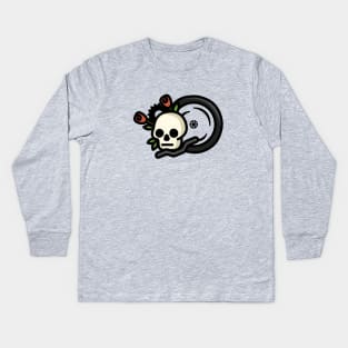 RIP Fixed Gear Bike Skull Kids Long Sleeve T-Shirt